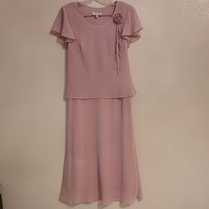 Elegant Pink Two-Piece Dress Size 6P